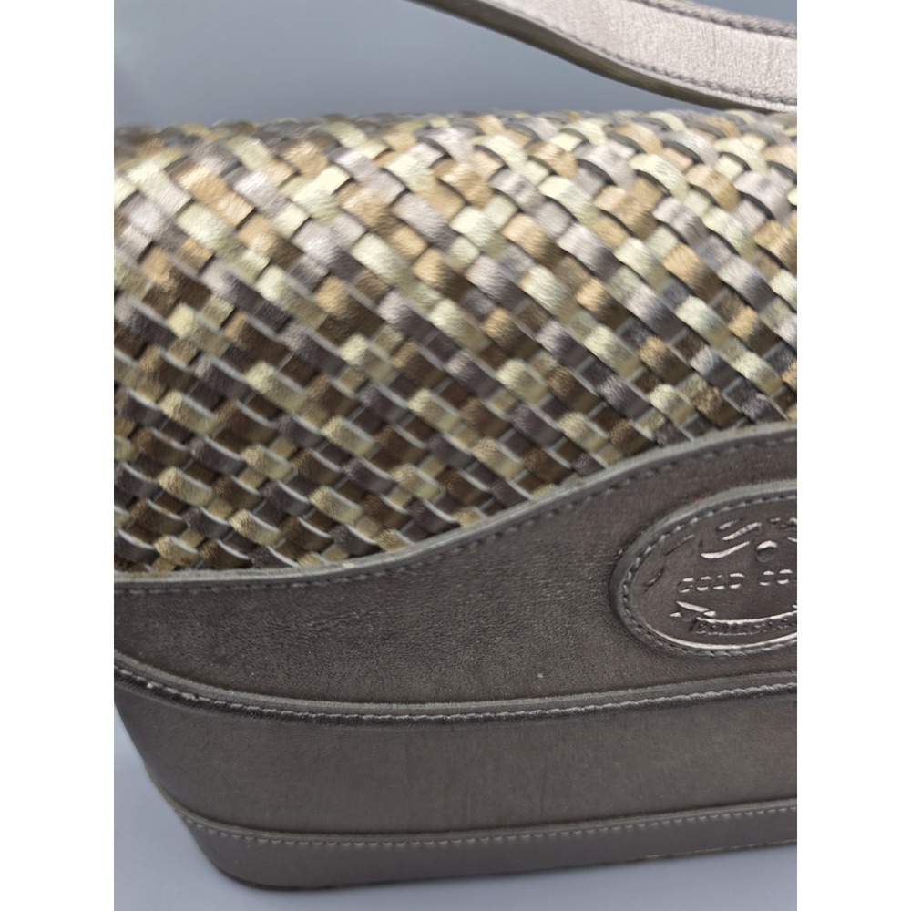 Vintage Gold Coast Collection Metallic Woven Crossbody Shoulder Bag Bronze - Picture 4 of 13